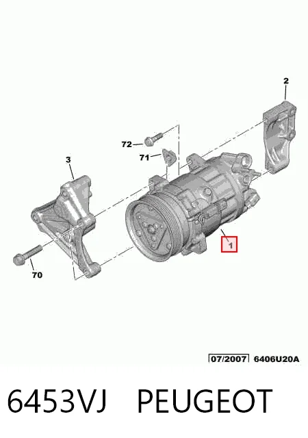 6453VJ Peugeot/Citroen Компрессор хладагента