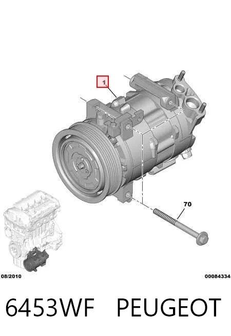 6453WF Peugeot/Citroen Компрессор хладагента