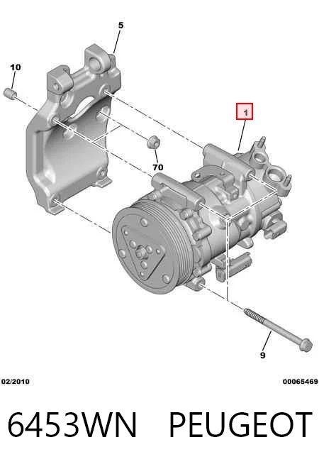 6453WN Peugeot/Citroen Компрессор хладагента