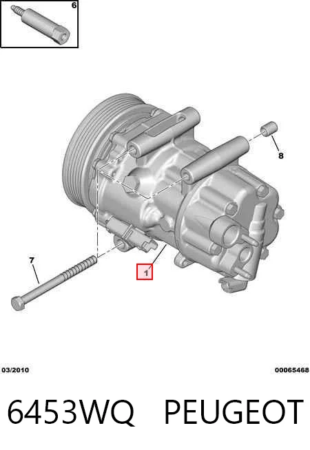 6453WQ Peugeot/Citroen Компрессор хладагента