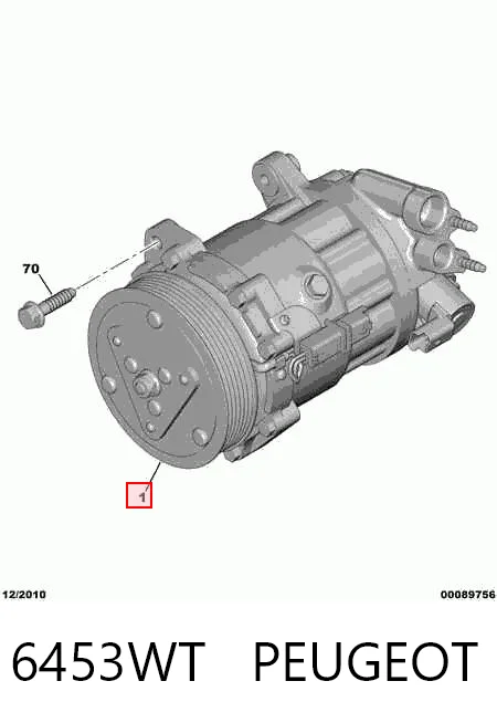 6453WT Peugeot/Citroen Компрессор хладагента