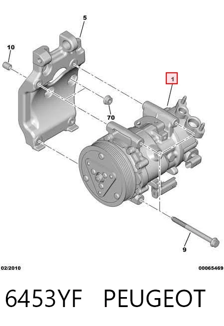 6453YF Peugeot/Citroen Компрессор хладагента