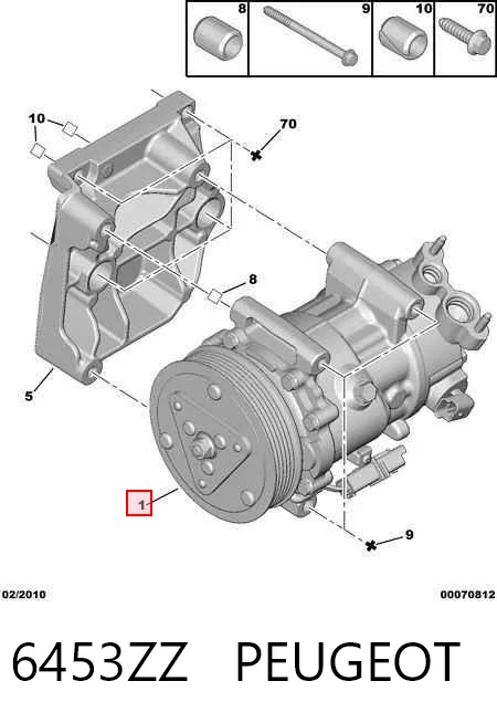 6453ZZ Peugeot/Citroen Компрессор хладагента