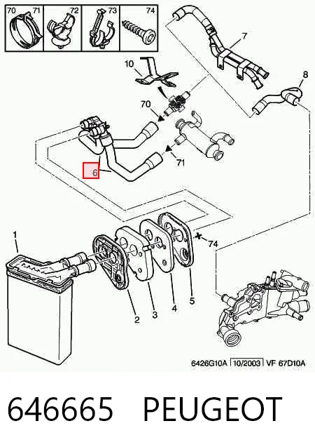 646665 Peugeot/Citroen Шланг печки/отопителя