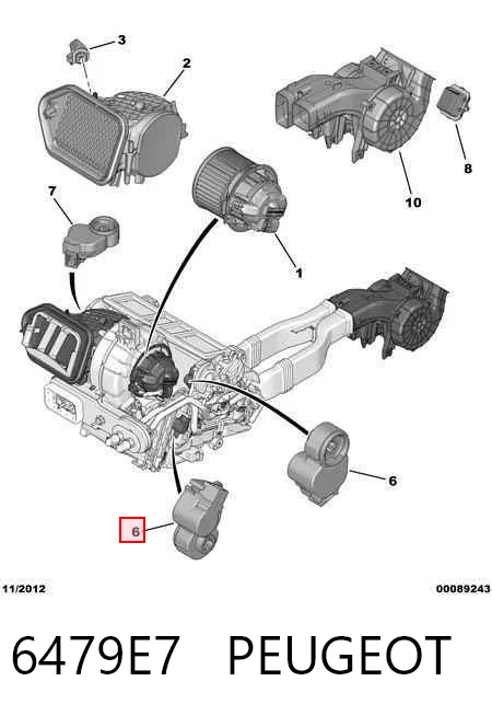 6479E7 Peugeot/Citroen Привод системы автоматического управления отопителем