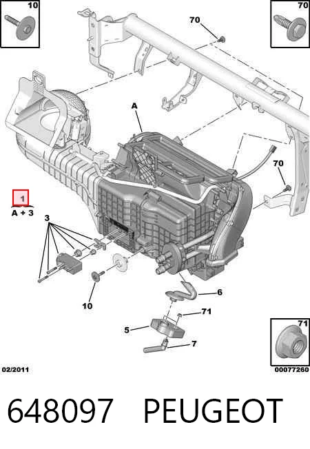 648097 Peugeot/Citroen Радиатор отопителя салона