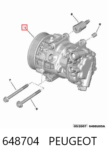 648704 Peugeot/Citroen Компрессор хладагента