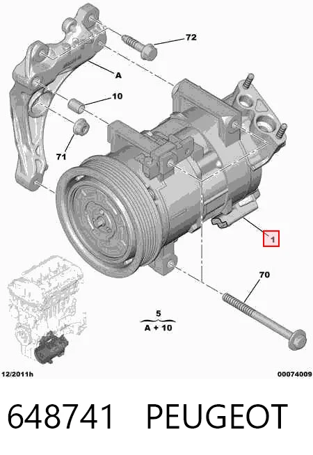 648741 Peugeot/Citroen Компрессор хладагента