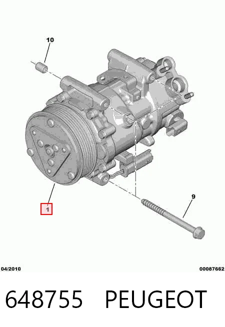 648755 Peugeot/Citroen Компрессор хладагента