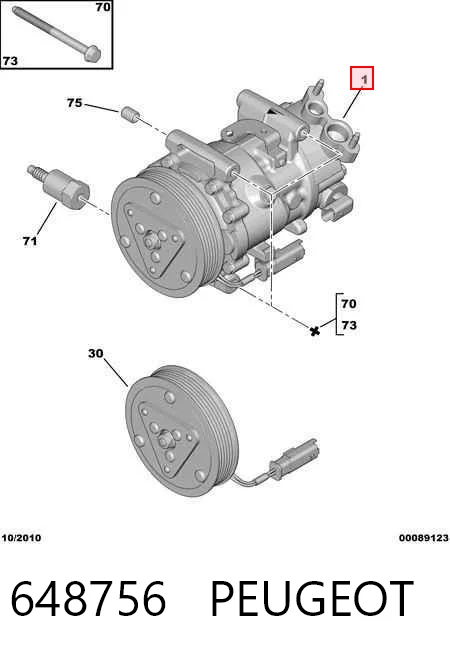 648756 Peugeot/Citroen Компрессор хладагента