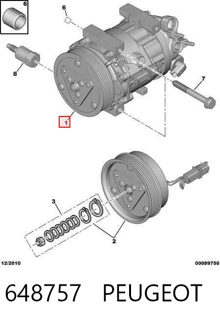 648757 Peugeot/Citroen Компрессор хладагента