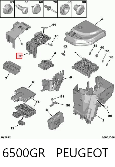 6500GR Peugeot/Citroen Монтажный блок предохранителей