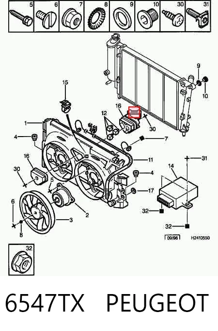 6547TX Peugeot/Citroen Блок управления вентилятором