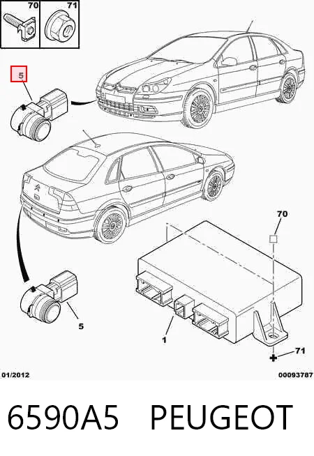 6590A5 Peugeot/Citroen Передние парктроники