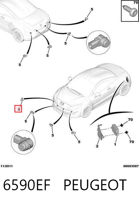 6590EF Peugeot/Citroen Задние парктроники