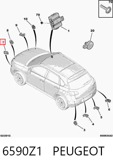 6590Z1 Peugeot/Citroen Датчик сигнализации парковки (парктроник), передний/задний, боковой