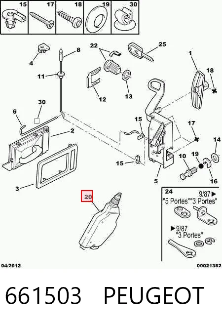 661503 Peugeot/Citroen Актуатор замка задней двери
