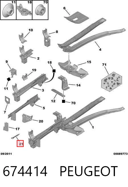674414 Peugeot/Citroen Крюк буксирный передний