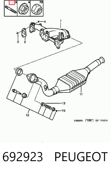 Купить 06507829AA Chrysler Шпилька выпускного коллектора