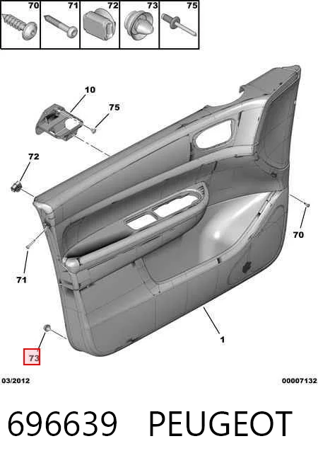 696639 Peugeot/Citroen Пистон (клип) крепления обшивки двери