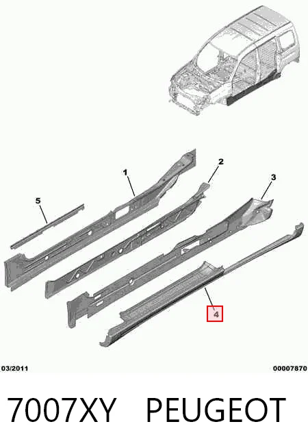 2350411 Polcar Левый внешний порог