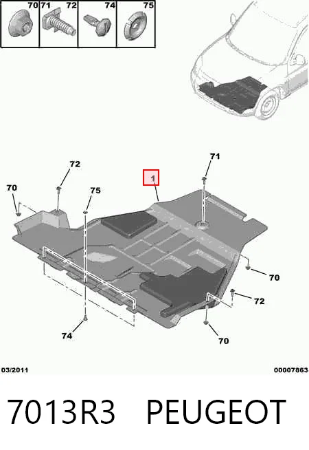 Защита моторного отсека Magneti Marelli CVR98430 цена, от 37.28 USD