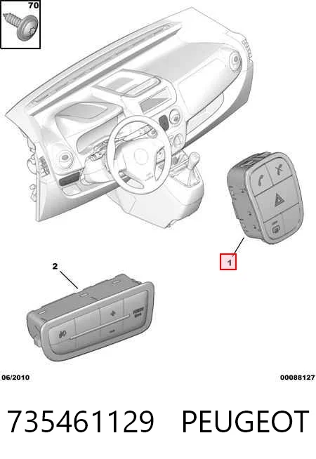 Кнопка аварийного сигнала Fiat Fiorino фургон (225) (2008 - 2026) цена, от 15.12 USD