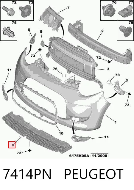 KH8101940 Starline Наполнитель бампера переднего