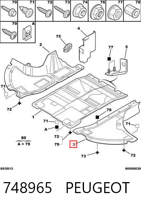 748965 Peugeot/Citroen Защита двигателя левая