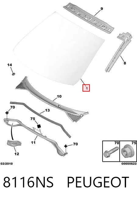  Лобовое стекло Peugeot 207 