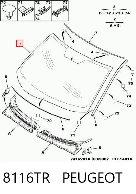 Стекло лобовое Peugeot/Citroen 6102B050 цена, от 119.74 USD