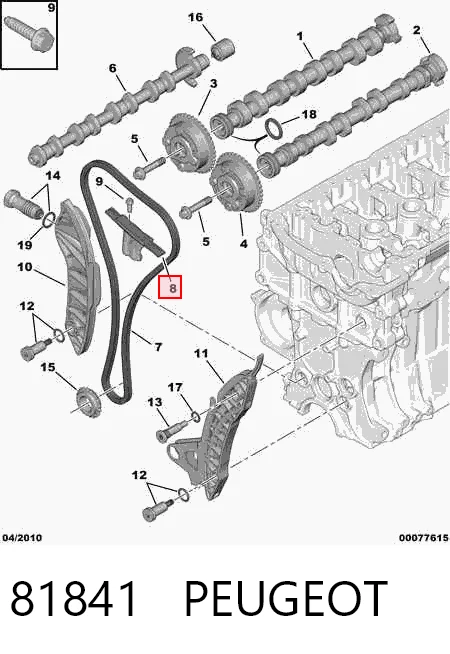 81841 Peugeot/Citroen Успокоитель ГРМ, цепи распредвалов
