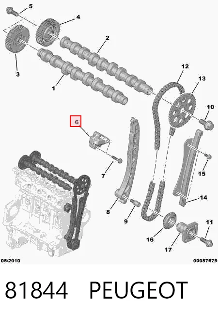 81844 Peugeot/Citroen Гидронатяжитель цепи
