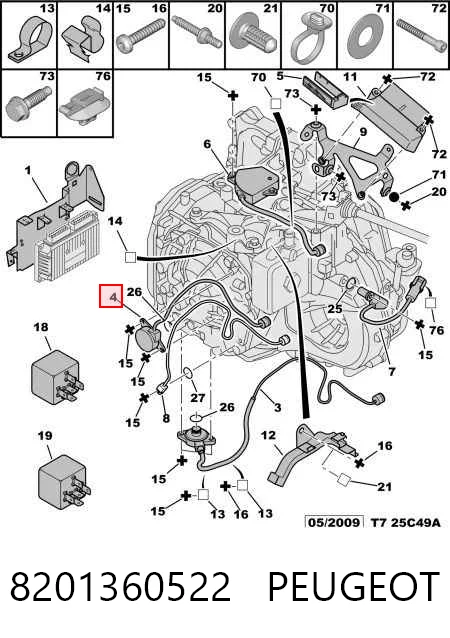 8201360522 Peugeot/Citroen Перепускной клапан охлаждения масла АКПП