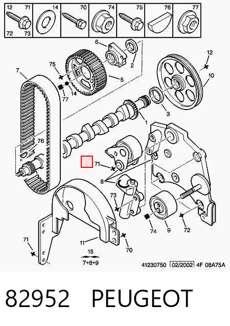 82952 Peugeot/Citroen Ролик натяжителя ремня ГРМ
