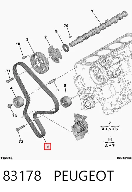 83178 Peugeot/Citroen Комплект ремня ГРМ