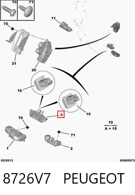 8726V7 Peugeot/Citroen Ручка крышки багажника/3-й/(5-й) двери, наружная