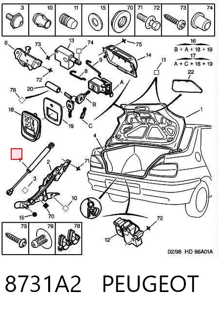 Амортизатор багажника GS0321 Magneti Marelli
