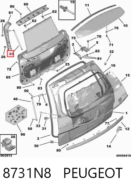 GS0965 Magneti Marelli Амортизатор стекла багажника (двери 3/5-й задней (ляды)