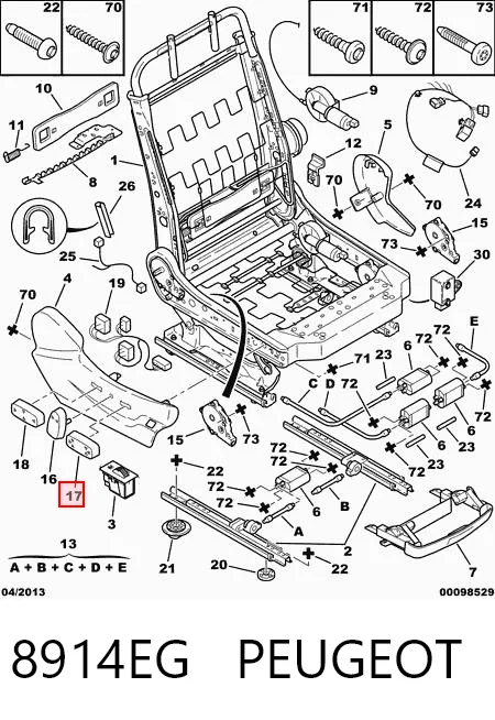 8914EG Peugeot/Citroen Блок кнопок механизма регулировки сидений