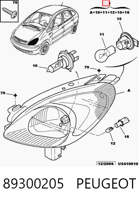  Левая фара Citroen Xsara 