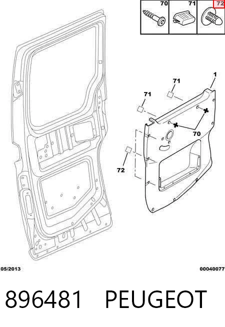 896481 Peugeot/Citroen Пистон (клип) крепления обшивки двери