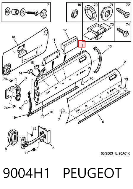 Дверь передняя правая Peugeot 406 8C