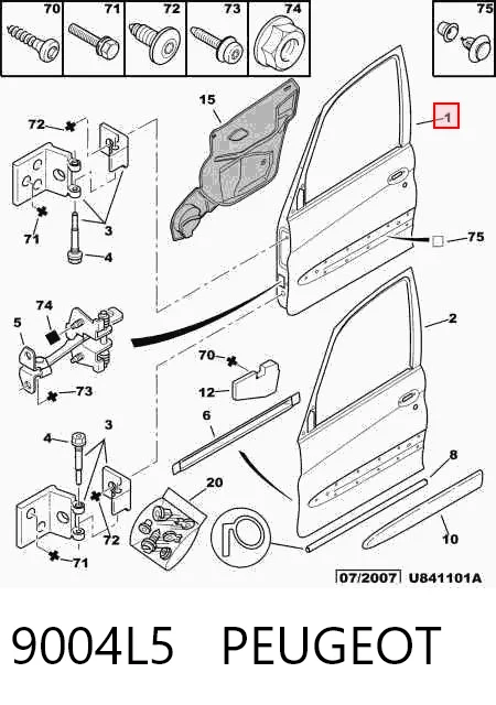 Дверь передняя правая на Citroen Xsara Picasso N68