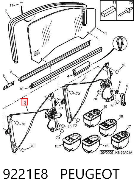 Механизм стеклоподъемника водительской двери Peugeot 206 кабриолет (2D) (2000 - 2007) цена, от 83.31 USD