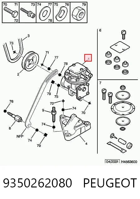 9350262080 Peugeot/Citroen Механический вакуумный насос