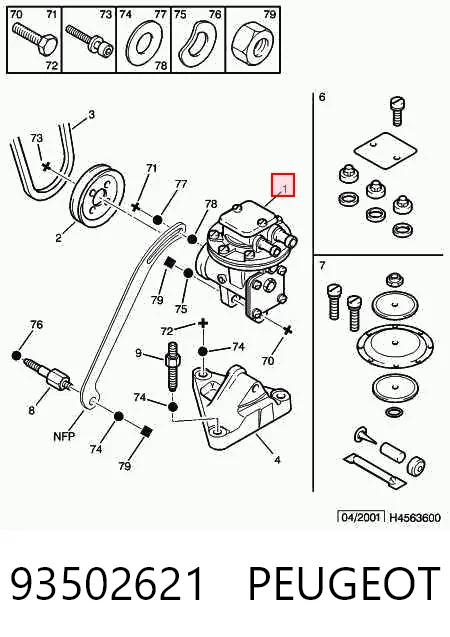 93502621 Peugeot/Citroen Механический вакуумный насос