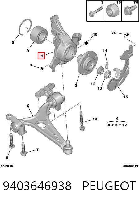 Купить SU001A1001 Toyota Цапфа поворотная левая