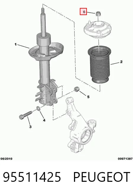 Купить 95511425 Opel Гайка передней стойки стабилизатора
