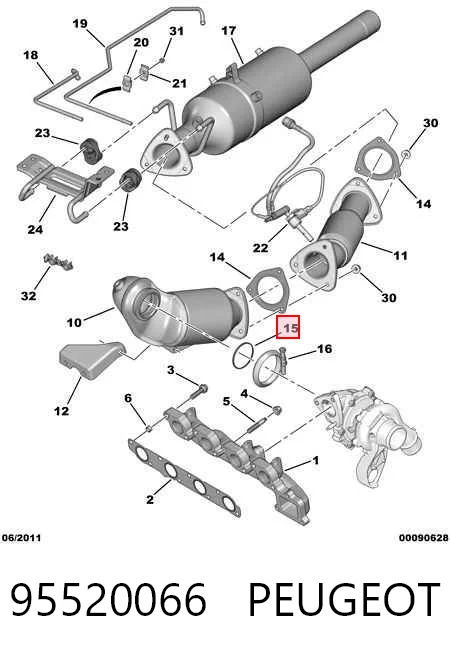 Прокладка турбины выхлопных газов, выпуск 95520066 Opel